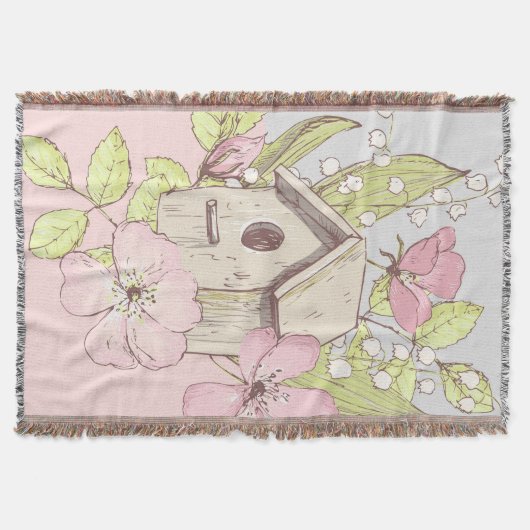 Birdhouse Floral Colorblock Decke (Vorderseite)