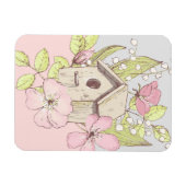 Birdhouse Floral Colorblock Magnet (Horizontal)