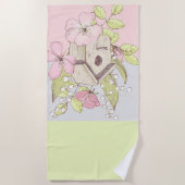 Birdhouse Floral Colorblock Strandtuch (Vorderseite)