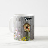 Birdhouse Flower Garden Kaffeetasse (Vorderseite Links)