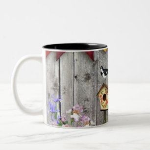 Birdhouse Flower Garden Zweifarbige Tasse