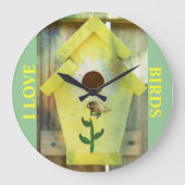 Birdhouse Große Wanduhr (Vorderseite)