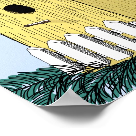 Birdhouse Illustration Poster (Ecke)
