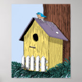Birdhouse Illustration Poster (Vorne)
