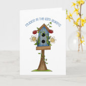 Birdhouse-Liebe-Land-Prim Karte (Gelbe Blume)