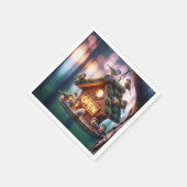 Birdhouse mit Neon Open Sign Serviette (Ecke)