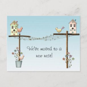 Birdhouse New Address Postcard Ankündigungspostkarte