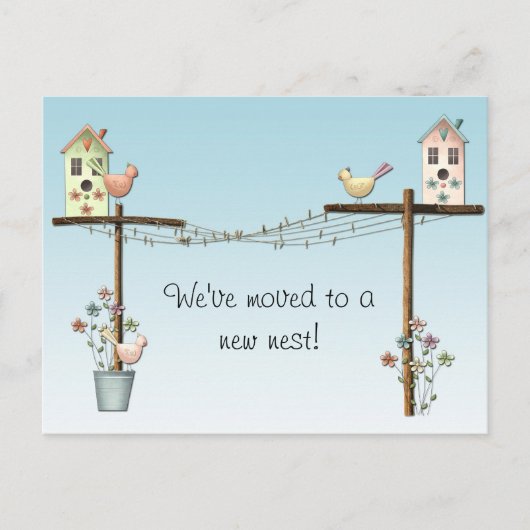 Birdhouse New Address Postcard Ankündigungspostkarte (Vorderseite)