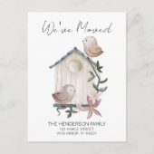 Birdhouse New Zuhause Moving Ankündigung Postkarte (Vorderseite)