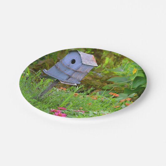 Birdhouse Paper Plate Pappteller (Schrägansicht)