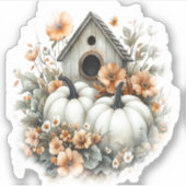 Birdhouse Shirt Country Pumpkin Aufkleber (Vorderseite)