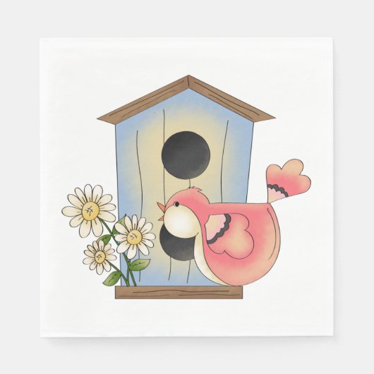 Birdhouse und Bird Serviette (Vorderseite)