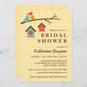 Birdhouse und Love Birds Polka Dots Einladung (Vorne/Hinten)