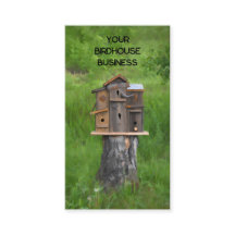 Birdhouse Watercolor Grün Rustikales Kunstland