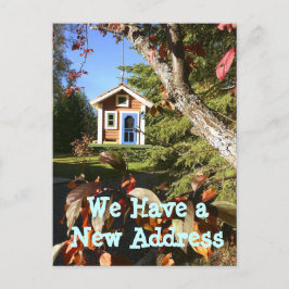 Birdhouse Wir haben den Adresskartenwechsel vorgen Ankündigungspostkarte