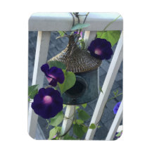 Birdhouse With Morning Glories Magnet