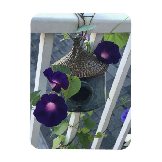 Birdhouse With Morning Glories Magnet (Vertikal)