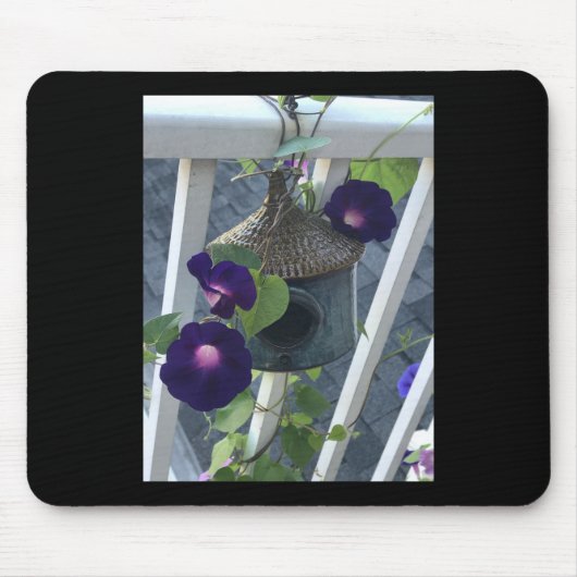 Birdhouse With Morning Glories Mousepad (Vorne)