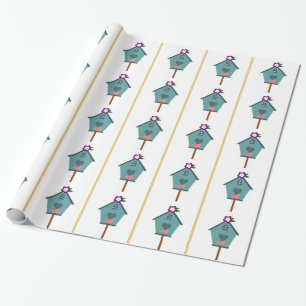 Birdhouse Wrapping Paper Geschenkpapier