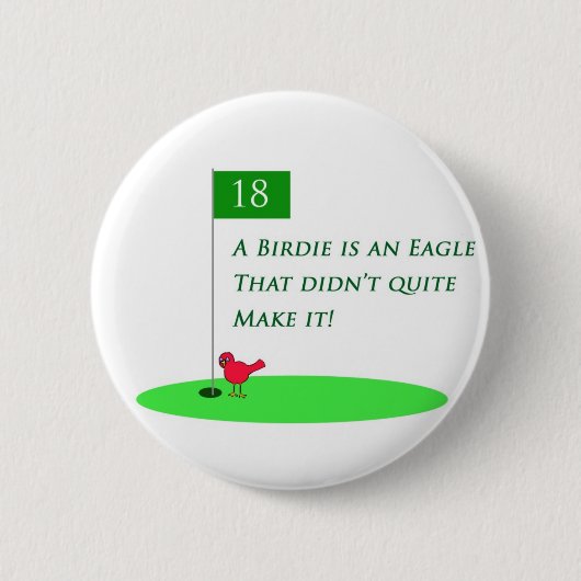 Birdie-Adler-Golf-Cartoon-Knopf Button (Vorderseite)