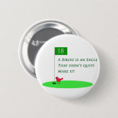 Birdie-Adler-Golf-Cartoon-Knopf Button (Vorne & Hinten)