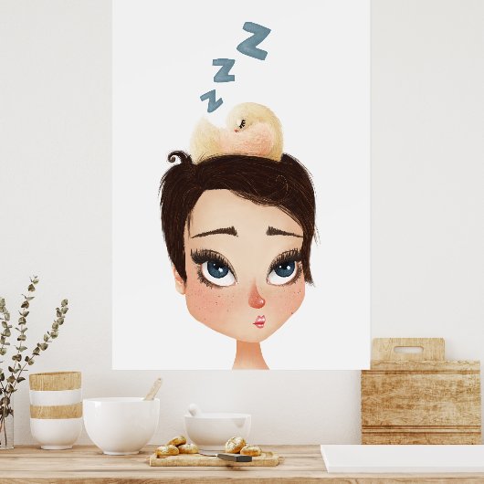 Birdie auf Pixie abkoppeln Poster (Küche)