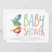 Birdie Baby Shower Einladung (Vorne/Hinten)