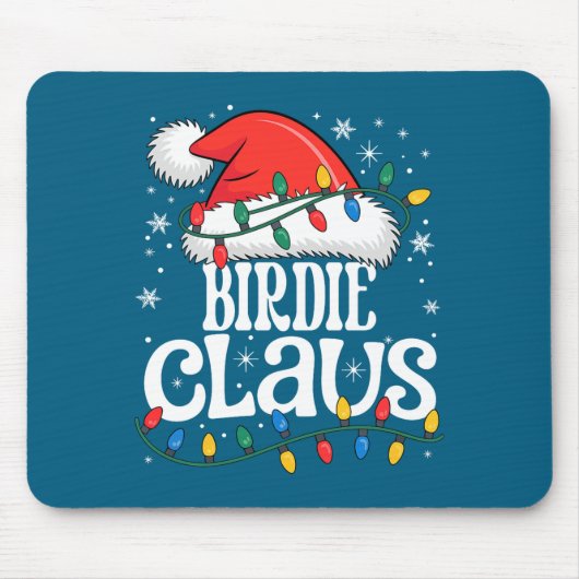 Birdie Claus Funny Xmas Christmas Grandma Holiday Mousepad (Vorne)