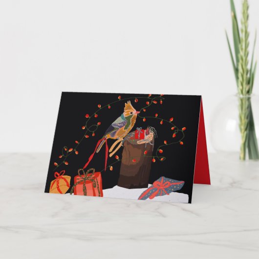 Birdie customizable holiday card karte (Vorderseite)