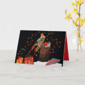Birdie customizable holiday card karte (Gelbe Blume)