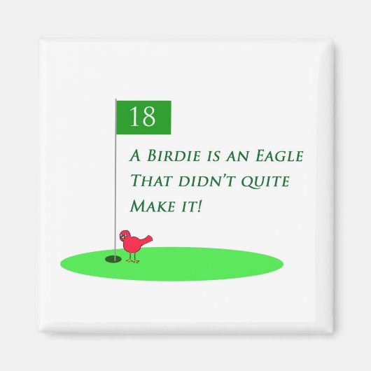 Birdie Eagle Golf Cartoon Magnet (Vorne)