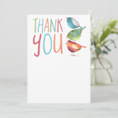 Birdie Flat Vielen Dank Grußkarte Einladung (Stehend Vorderseite)