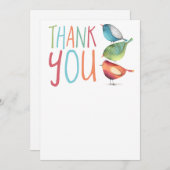 Birdie Flat Vielen Dank Grußkarte Einladung (Vorne/Hinten)