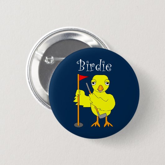Birdie Golfer Chick Button (Vorne & Hinten)