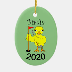 Birdie Golfer Chick Keramik Ornament