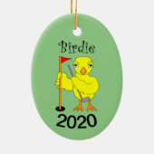 Birdie Golfer Chick Keramik Ornament (Hinten)