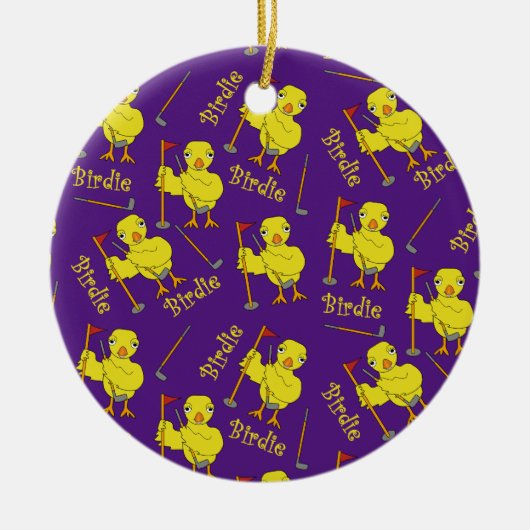 Birdie Golfer Chick Keramik Ornament (Vorne)