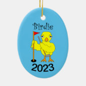 Birdie Golfer Chick Keramik Ornament (Hinten)