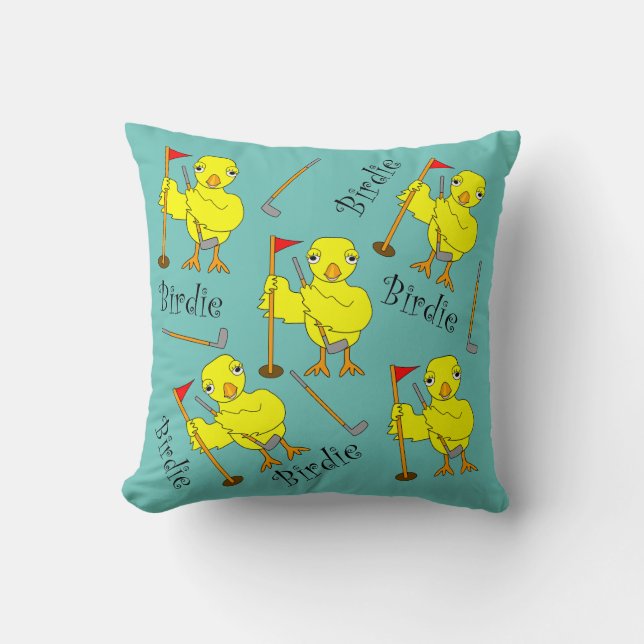 Birdie Golfer Chick Kissen (Vorderseite)