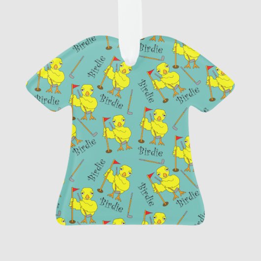 Birdie Golfer Chick Ornament (Rückseite)