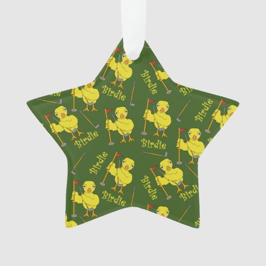 Birdie Golfer Chick Ornament (Vorderseite)