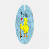 Birdie Golfer Chick Ornament Aus Metall (Vorderseite links)