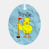 Birdie Golfer Chick Ornament Aus Metall (Rückseite)