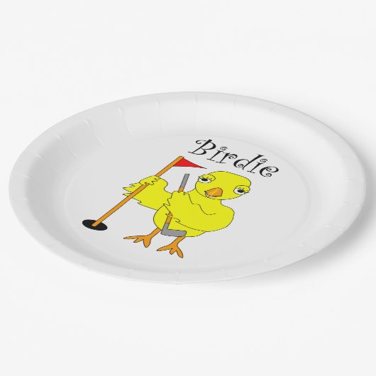 Birdie Golfer Chick Pappteller (Schrägansicht)