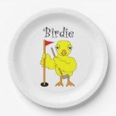Birdie Golfer Chick Pappteller (Vorderseite)