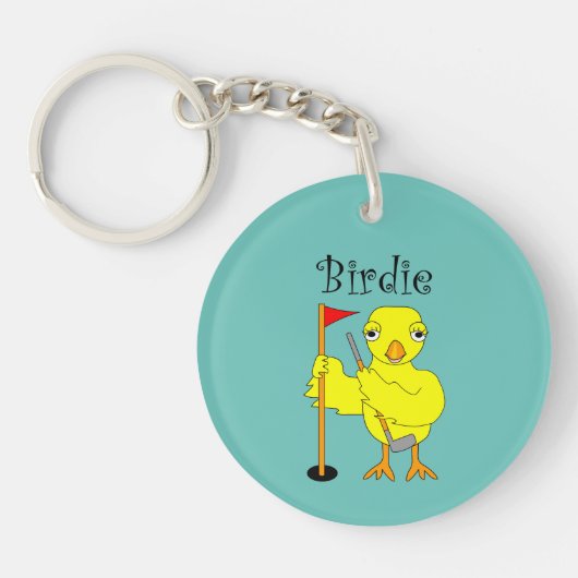 Birdie Golfer Chick Schlüsselanhänger (Vorderseite)