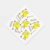 Birdie Golfer Chick Serviette (Ecke)
