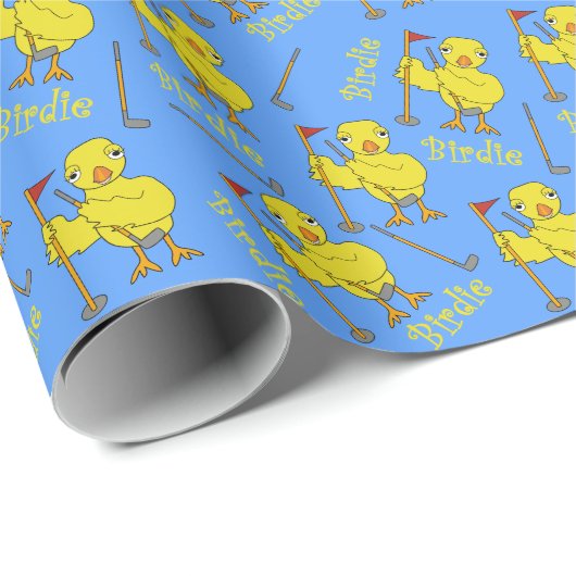 Birdie Golfing Chick Geschenkpapier (Rolleneckpunkt)