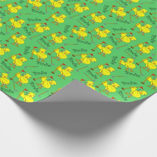 Birdie Golfing Chick Geschenkpapier (Ecke)