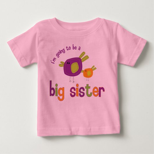 Birdie große Schwester zurück Baby T-shirt (Vorderseite)